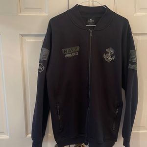 Naval Academy zip-up sweatshirt; black; size men's XL